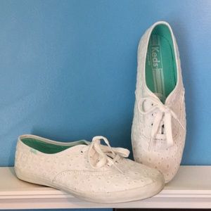 White Eyelet Keds
